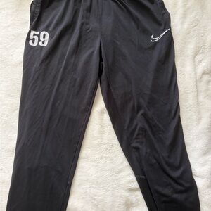 Nike Black Athletic Pants with White Accents